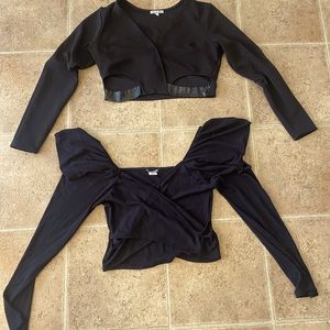 Long sleeve black croptops